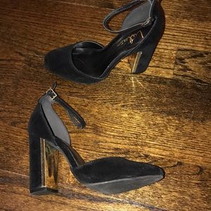 Lulus Black Velvet Heels